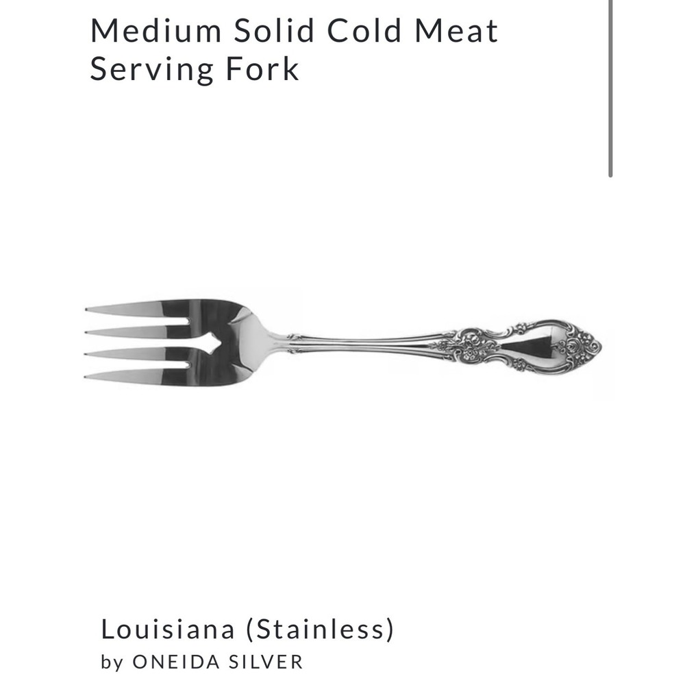 Vtg Oneida Louisiana Serving Set - Meat Fork, Ladle, Butter Knife, Sugar Spoon - Picture 8 of 11